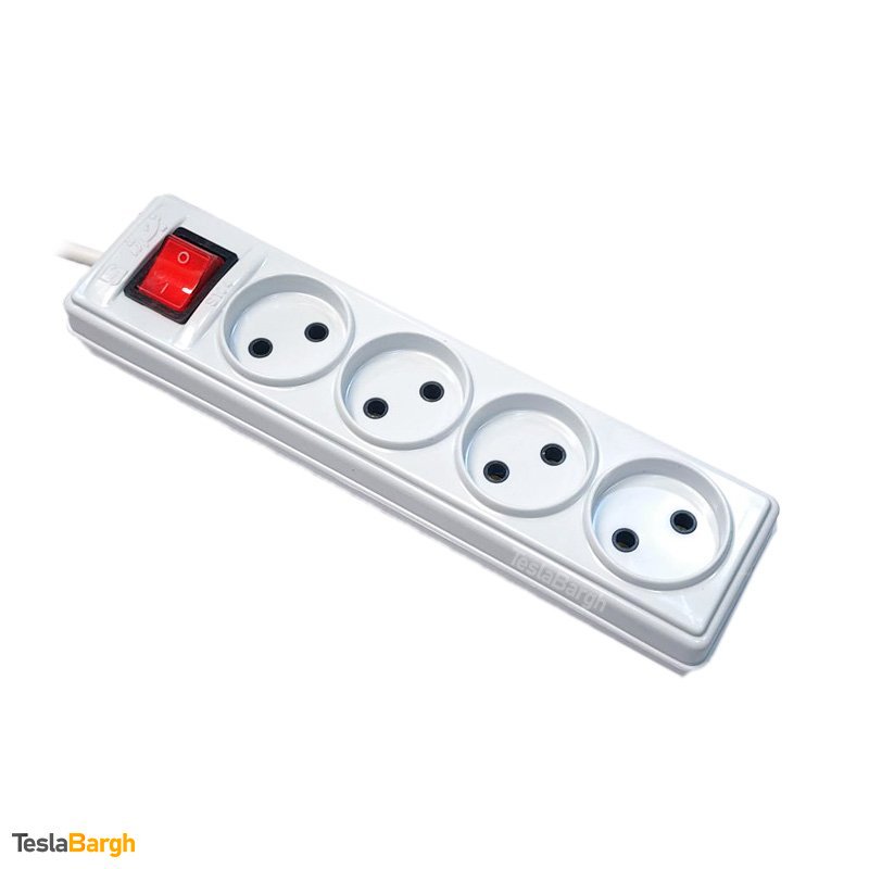 چهار راهی برق استاندارد کلید دار بدون ارت تیراژه بدون کابل