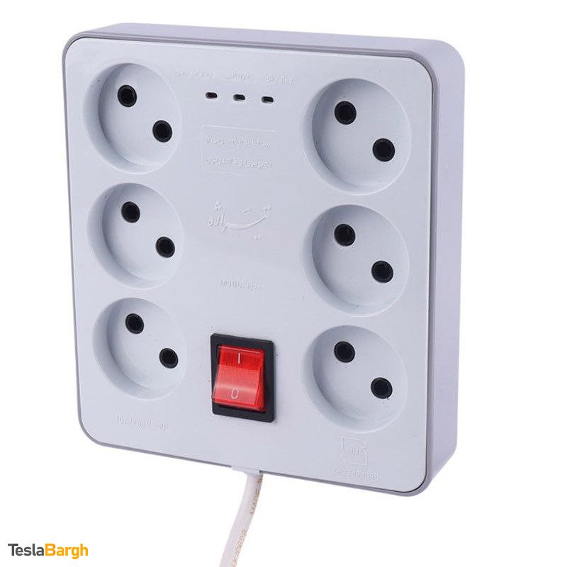 محافظ کامپیوتر شش خانه آنالوگ مدل M106 با کابل 1.8 متری تیراژه