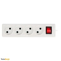 چهار راهی برق استاندارد کلید دار بدون ارت تیراژه بدون کابل